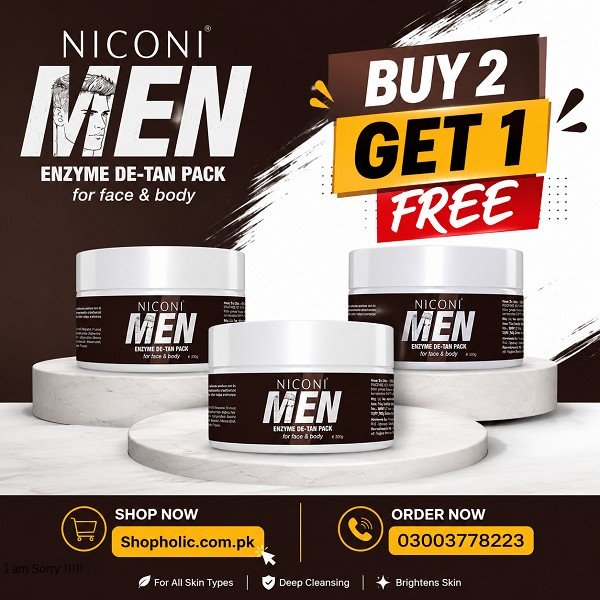 Buy 2 Get 1 Free Niconi Men Enzyme De-Tan Pack