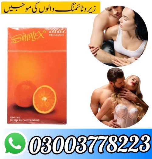 Simplex Flavored Condom ORANGE – 12 Pieces (Super Thin Condoms)